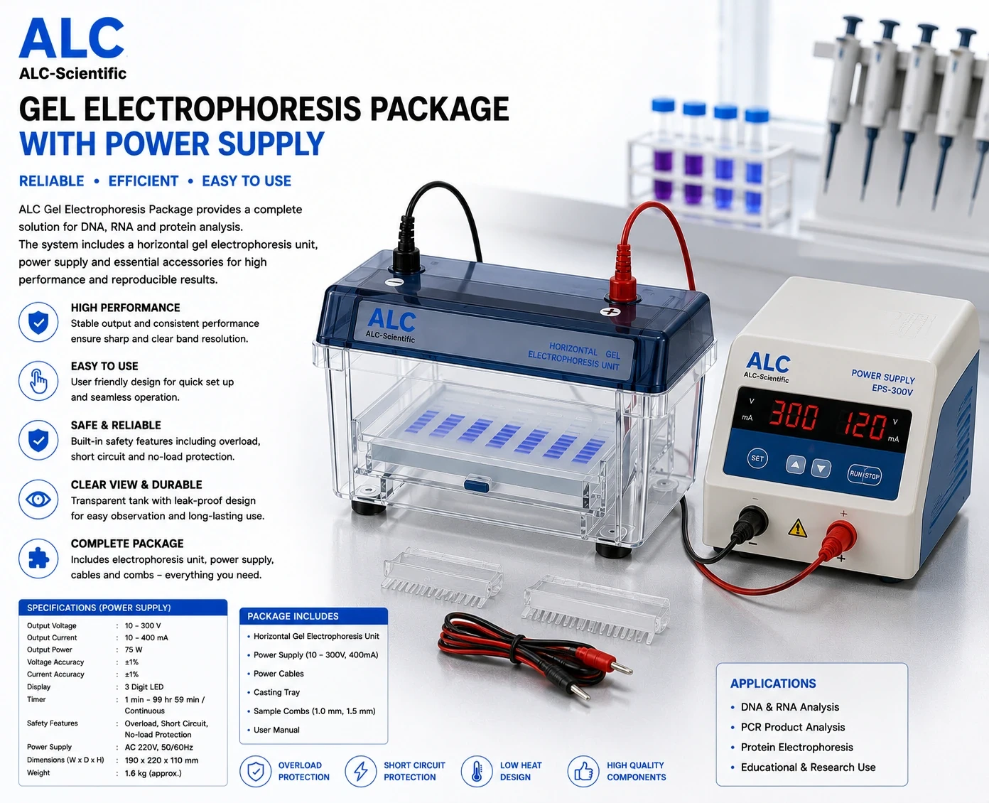Gel Electrophoresis Package with Power Supply