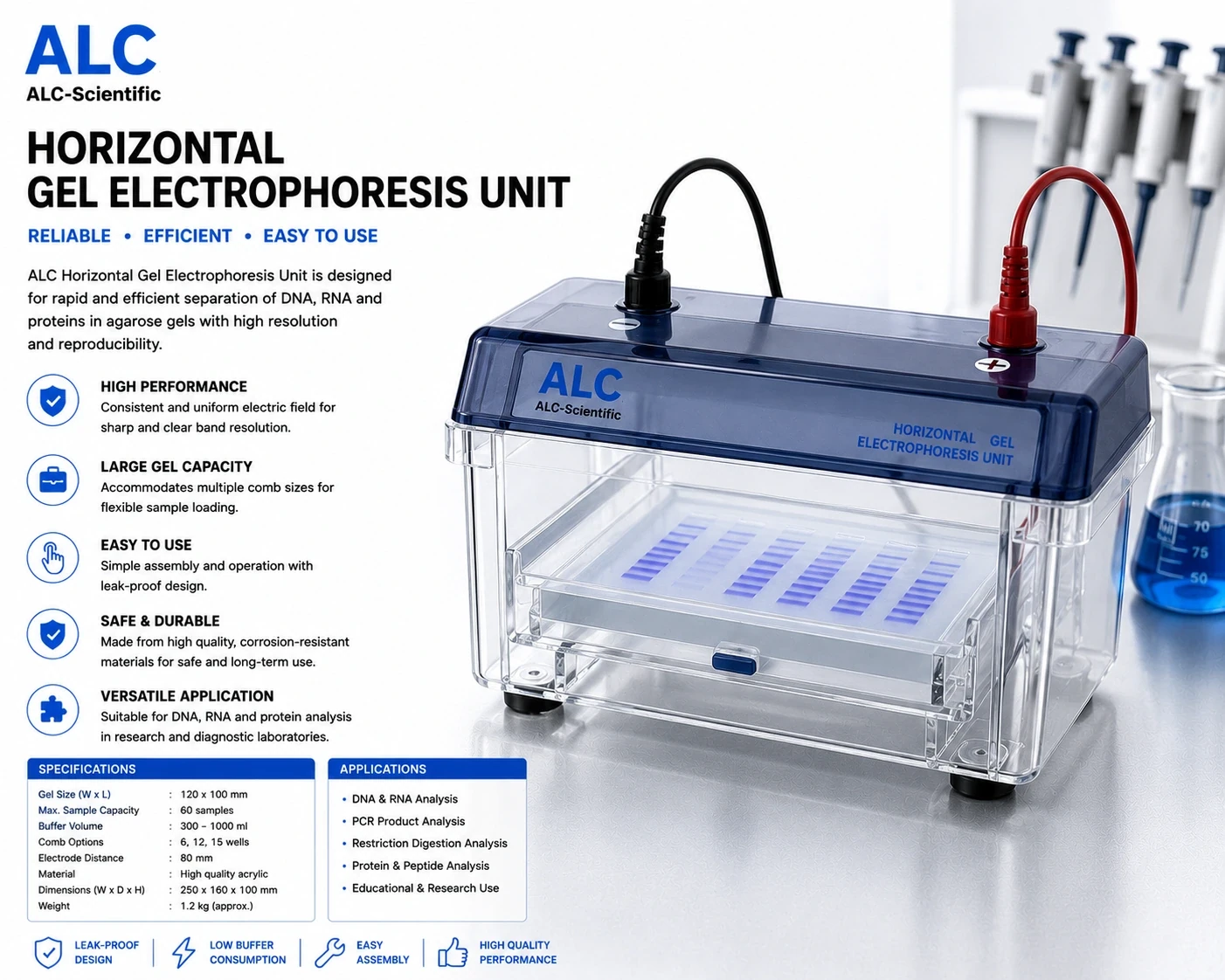 Horizontal Gel Electrophoresis Unit