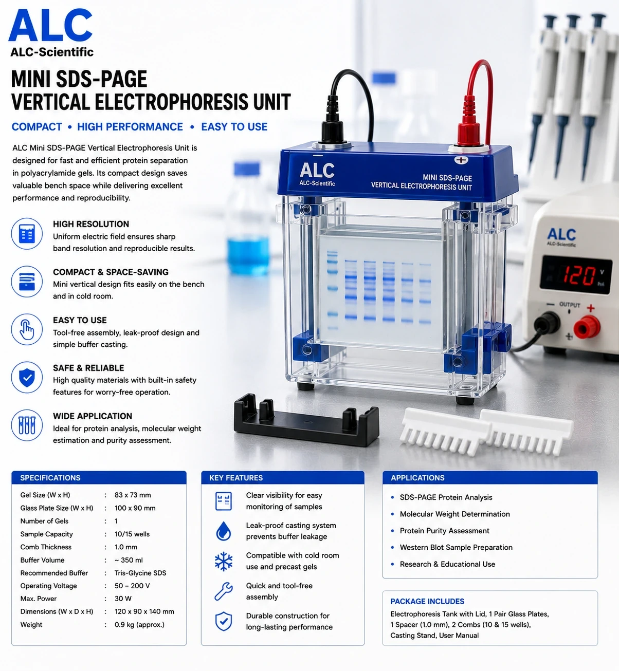 Mini SDS-PAGE Vertical Electrophoresis Unit